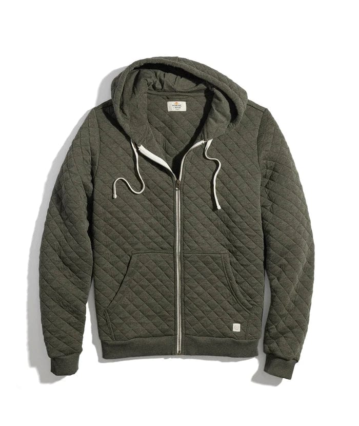 Load image into Gallery viewer, Olive Heather / MED Marine Layer Corbet Quilted Full Zip Hoodie - Men&#39;s Marine Layer
