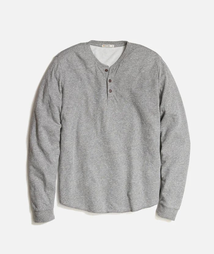 Load image into Gallery viewer, Heather Grey / SM Marine Layer Double Knit Henley - Men&#39;s Marine Layer

