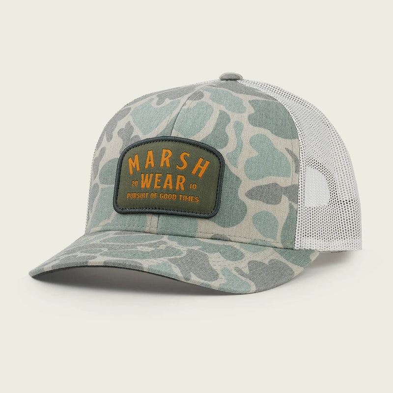 Load image into Gallery viewer, Green Mallard Camo Marsh Wear Alton Camo Trucker Hat Marsh Wear
