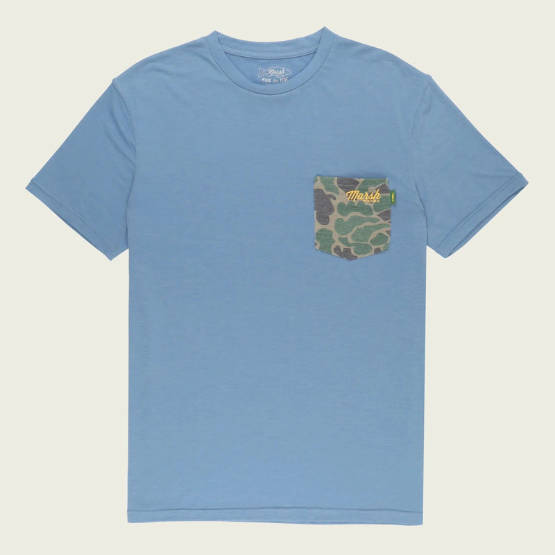 Load image into Gallery viewer, Mirage Blue / SM Marsh Wear Mallard Camo Pocket Pamlico Shirt - Men&#39;s Marsh Wear
