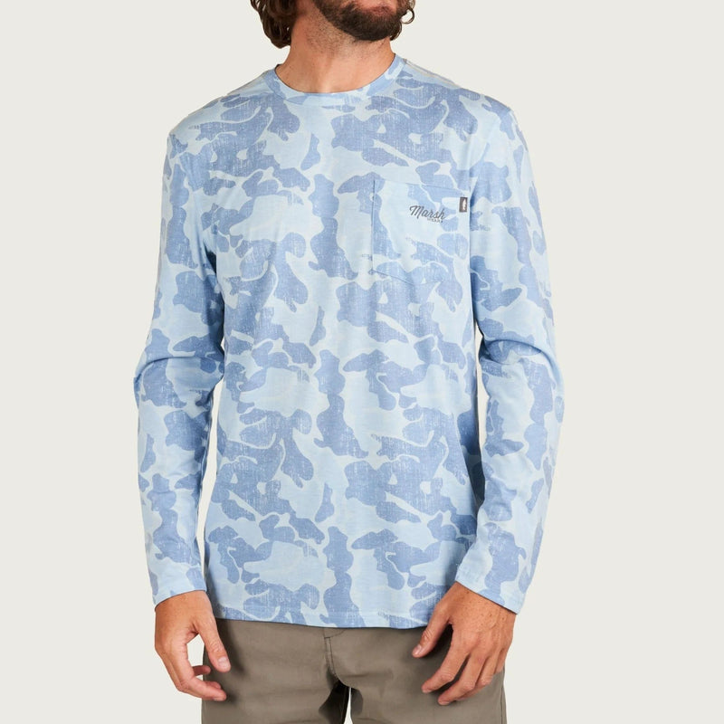 Load image into Gallery viewer, Hazy Copahee Camo / SM Marsh Wear Mallard Pamlico Long Sleeve Performance Shirt - Men&#39;s Marsh Wear
