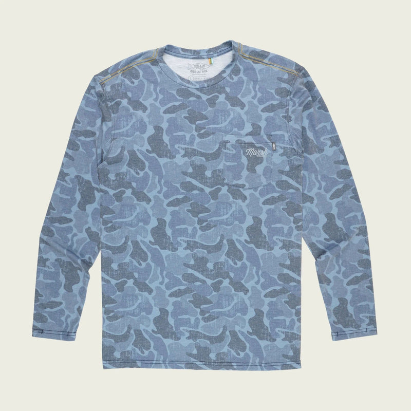 Load image into Gallery viewer, Blue Copahee Camo / SM Marsh Wear Mallard Pamlico Long Sleeve Performance Shirt - Men&#39;s Marsh Wear
