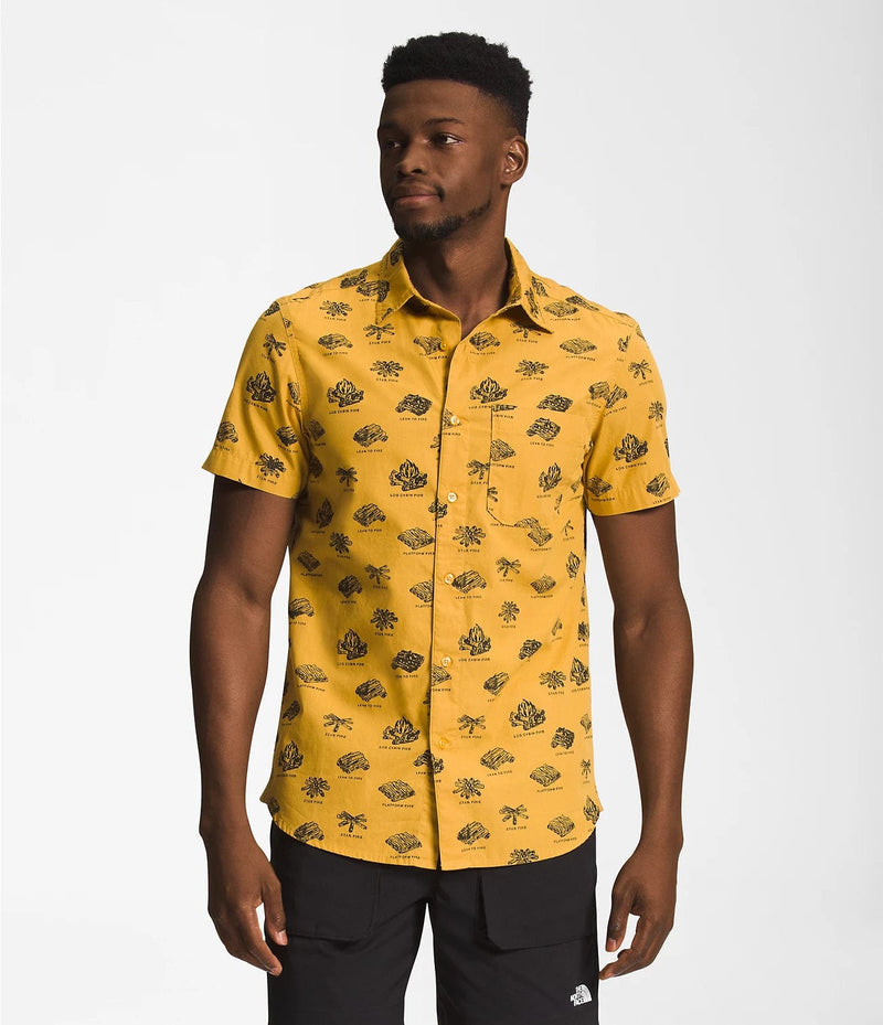 Load image into Gallery viewer, Arrowwood Yellow Campfire Print / SM The North Face Short Sleeve Baytrail Pattern Shirt - Men&#39;s The North Face
