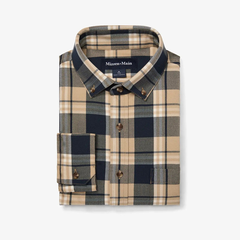 Load image into Gallery viewer, Khaki William Plaid / SM Mizzen + Main City Flannel - Men&#39;s Mizzen + Main
