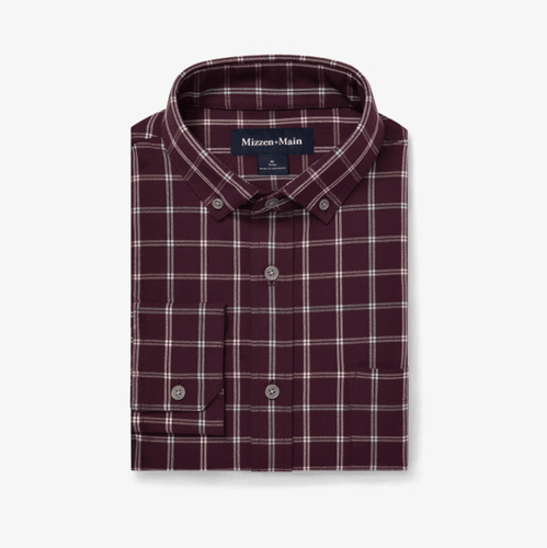 Wine Richard Plaid / MED Mizzen + Main City Flannel - Men's Mizzen + Main City Flannel - Men's Mizzen + Main