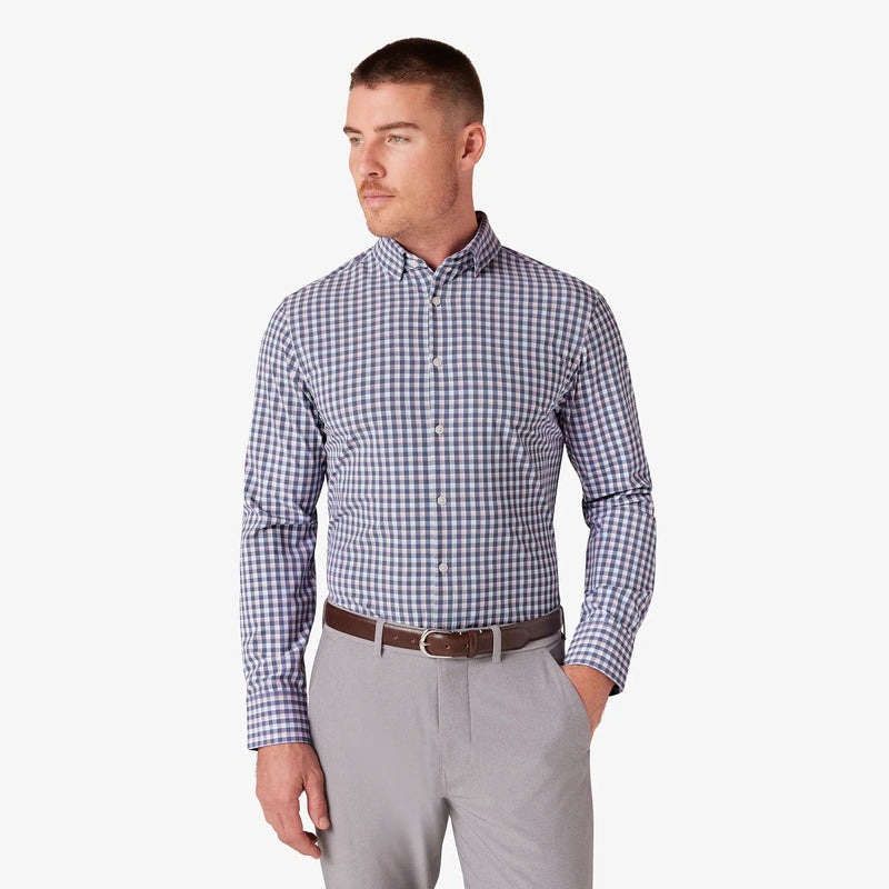 Load image into Gallery viewer, Coastal Fjord Todos Plaid / MED Mizzen + Main Leeward Longsleeve Dress Shirt - Men&#39;s Mizzen + Main
