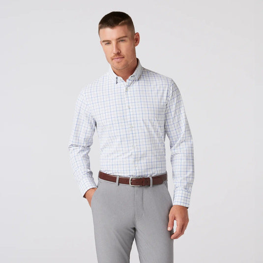 White Brannon Plaid / MED Mizzen + Main Leeward Longsleeve Dress Shirt - Men's Mizzen + Main