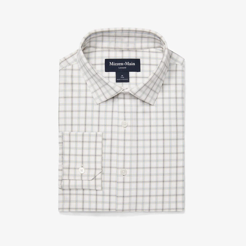 Load image into Gallery viewer, White Eric Plaid / SM Mizzen + Main Leeward Longsleeve Dress Shirt - Men&#39;s Mizzen + Main
