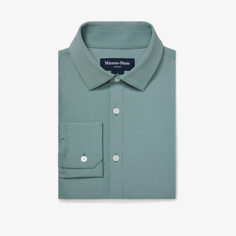 Load image into Gallery viewer, Hunter Green Straton Check / MED Mizzen + Main Leeward Longsleeve Dress Shirt - Men&#39;s Mizzen + Main
