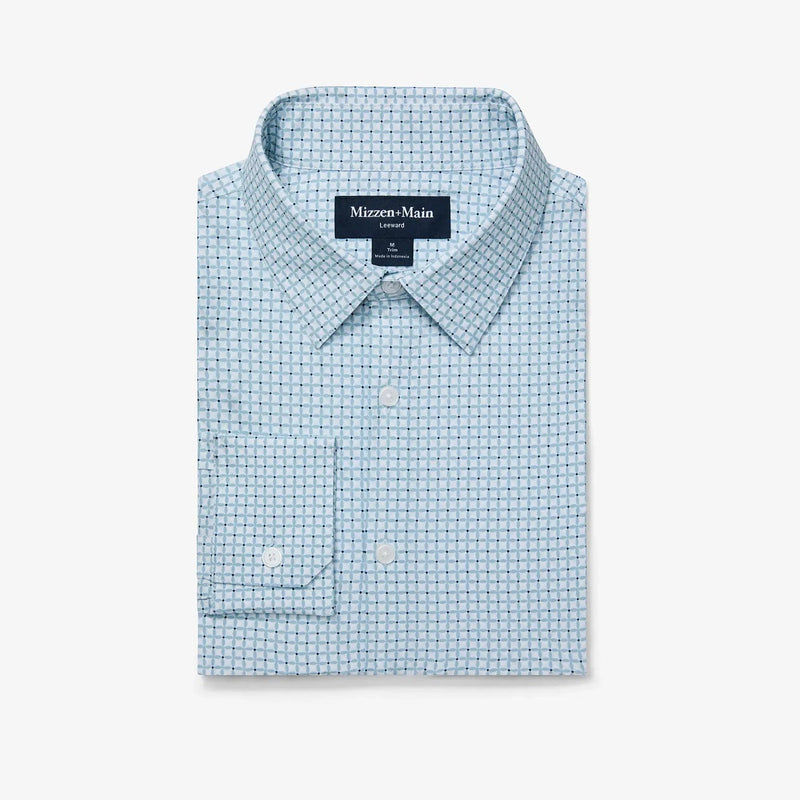 Load image into Gallery viewer, Steel Blue Tonal Texture / SM Mizzen + Main Leeward Longsleeve Dress Shirt - Men&#39;s Mizzen + Main
