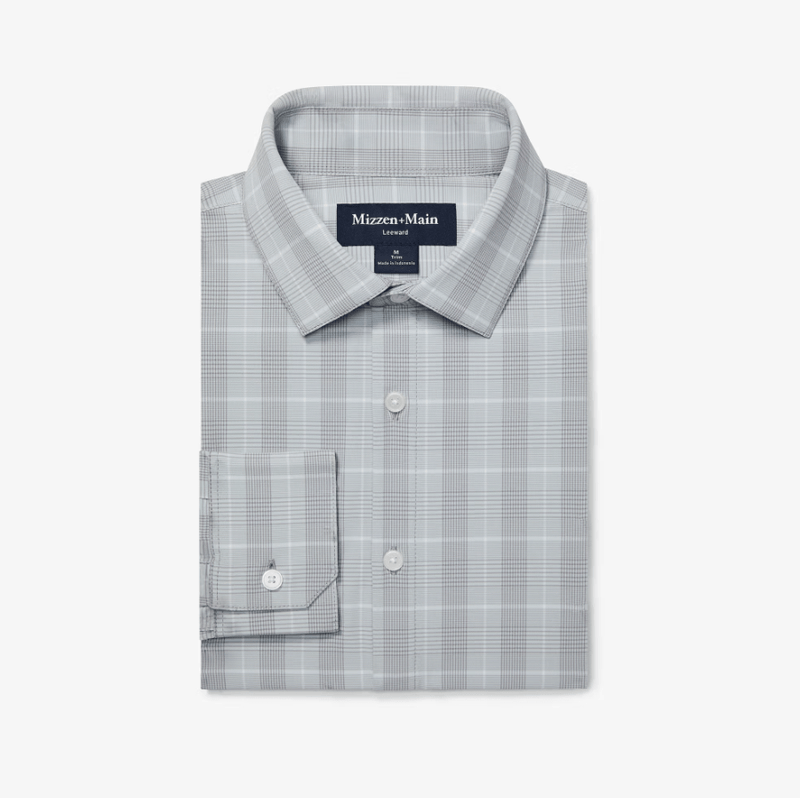 Load image into Gallery viewer, Aluminum Glen Check / MED Mizzen + Main Leeward Longsleeve Dress Shirt - Men&#39;s Mizzen + Main Leeward Longsleeve Dress Shirt - Men&#39;s Mizzen + Main
