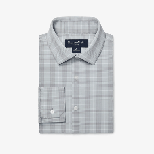 Aluminum Glen Check / MED Mizzen + Main Leeward Longsleeve Dress Shirt - Men's Mizzen + Main Leeward Longsleeve Dress Shirt - Men's Mizzen + Main