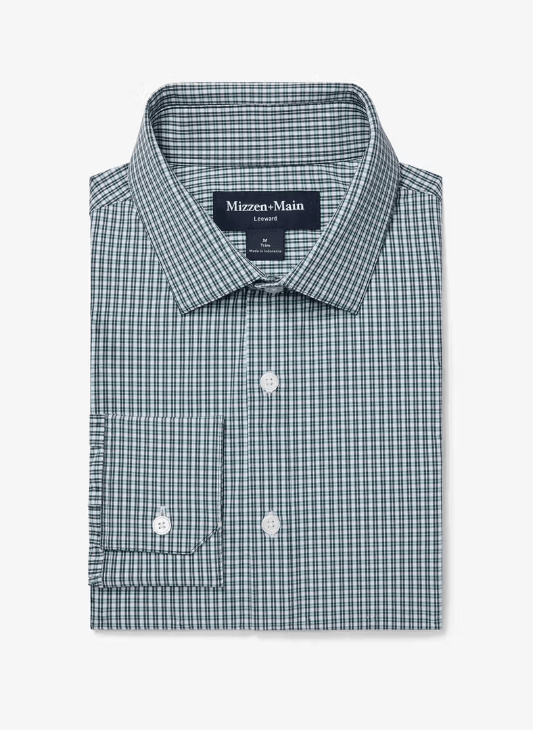 Load image into Gallery viewer, Fir Winston Check / MED Mizzen + Main Leeward Longsleeve Dress Shirt Trim Fit - Men&#39;s Mizzen + Main Leeward Longsleeve Dress Shirt Trim Fit - Men&#39;s Mizzen + Main
