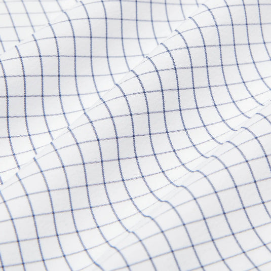 Mizzen + Main Leeward Longsleeve Dress Shirt White Navy Mini Grid - Men's Mizzen + Main