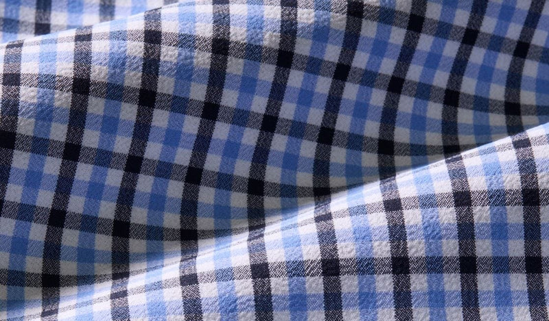 Load image into Gallery viewer, Mizzen + Main Leeward Ls Trim Dress Shirt in Navy Oaklawn Plaid Mizzen + Main Leeward Ls Trim Dress Shirt in Navy Oaklawn Plaid Mizzen + Main
