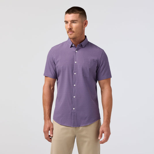 Mizzen + Main Leeward Short Sleeve Dress Shirt in Passion Purple Palm Shadow Mizzen + Main Leeward Short Sleeve Dress Shirt in Passion Purple Palm Shadow Mizzen + Main