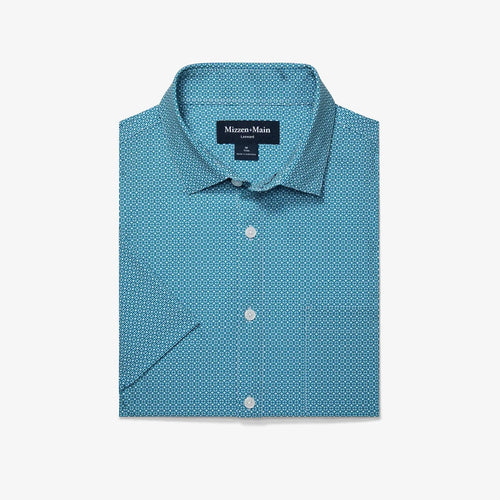 Sapphire Geo / LRG Mizzen + Main Leeward Shortsleeve Dress Shirt - Men's Mizzen + Main