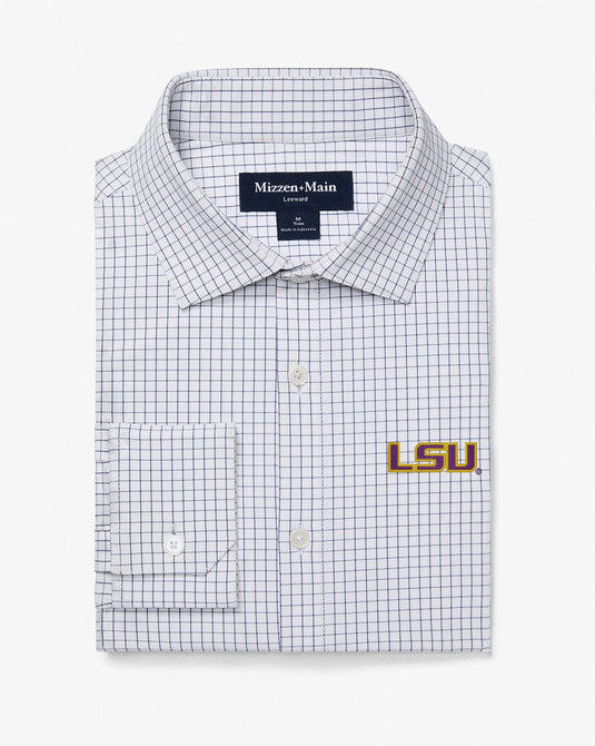 MED Mizzen + Main LSU Leeward Longsleeve Dress Shirt in White Navy Mini Grid Mizzen + Main LSU Leeward Longsleeve Dress Shirt in White Navy Mini Grid Mizzen + Main
