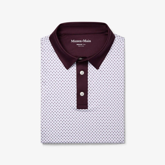 White Geo / MED Mizzen + Main Versa Shortsleeve Polo - Men's Mizzen + Main