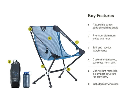 Blue Horizon Nemo Moonlite Reclining Camp Chair in Blue Horizon Nemo