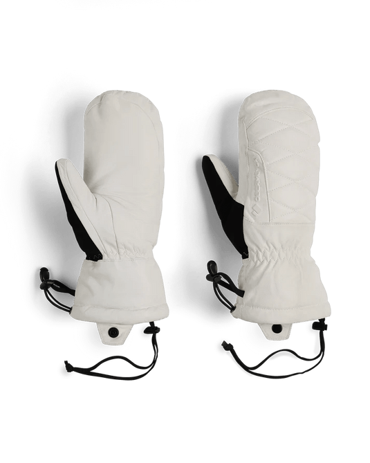 White / SM Obermeyer Leather Down Mitten Obermeyer