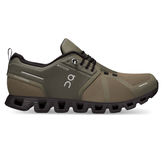 Olive | Black / 8 On Cloud 5 Waterproof Shoes in Olive | Black - Men's On Cloud 5 Waterproof Shoes in Olive | Black - Men's On