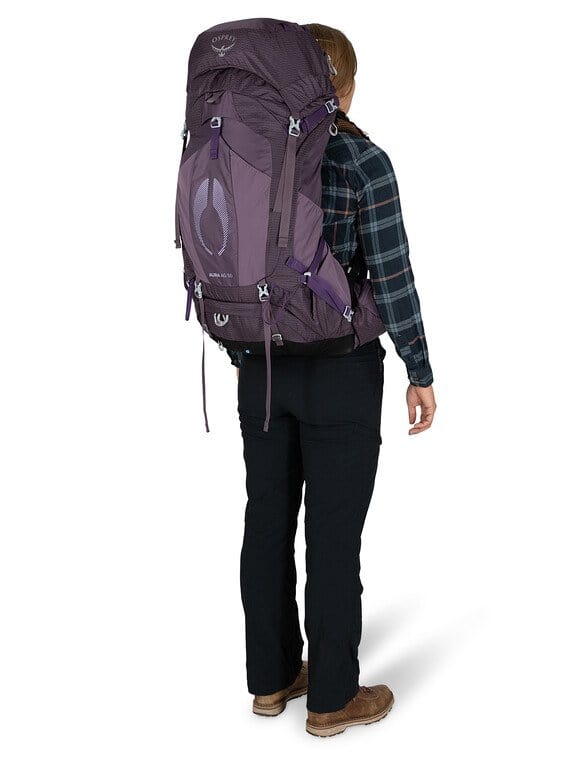 Load image into Gallery viewer, XS/SM Osprey Aura AG 50 Backpack in Enchantment Purple XS/SM - Women&#39;s OSPREY
