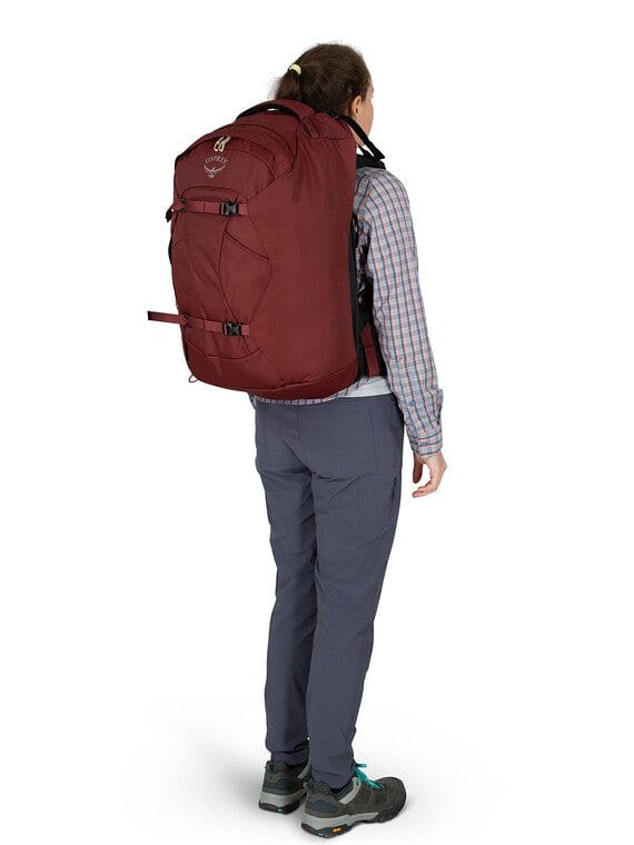 Load image into Gallery viewer, Zircon Red Osprey Fairview 40 Travel Pack OSPREY
