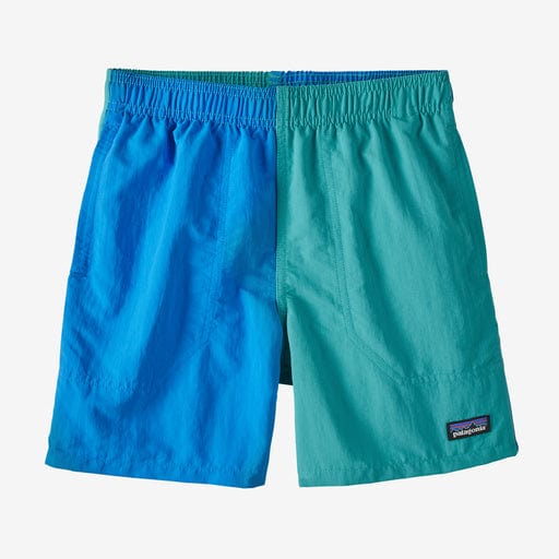 Load image into Gallery viewer, Harlequin: Subtidal Blue / Youth SM Patagonia Baggies Shorts 5&quot; - Kids&#39; Patagonia Inc
