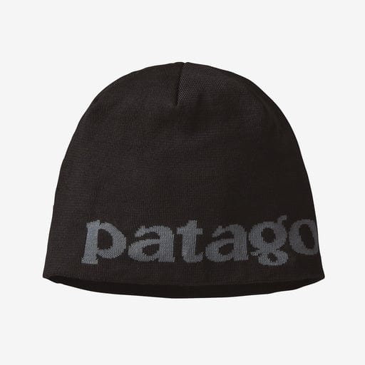 Logo Belwe: Black Patagonia Beanie Hat Patagonia Inc