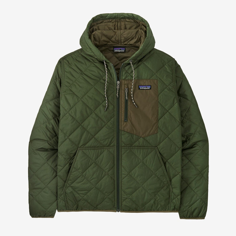 Load image into Gallery viewer, Torrey Pine Green / SM Patagonia Diamond Quilted Bomber Hoody Jacket - Men&#39;s Patagonia Diamond Quilted Bomber Hoody Jacket - Men&#39;s Patagonia Inc
