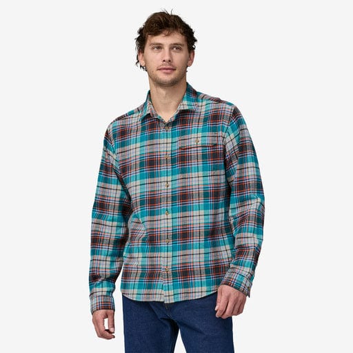 Patagonia Men's Long-Sleeved Cotton in Conversion Lightweight Fjord Flannel Shirt Lavas: Belay Blue / XL