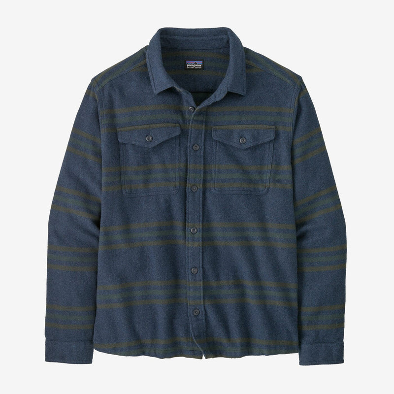 Load image into Gallery viewer, Treelined: Smolder Blue / SM Patagonia Fjord Flannel Shirt - Men&#39;s Patagonia Fjord Flannel Shirt - Men&#39;s Patagonia Inc
