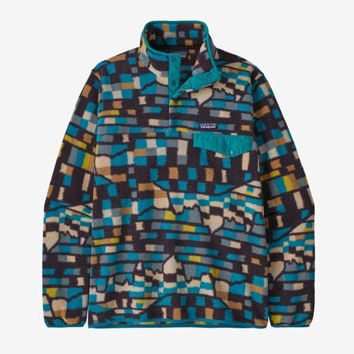 Fitz Roy Patchwork: Belay Blue / SM Patagonia Lightweight Synchilla Snap-T Fleece Pullover - Men's Patagonia Inc