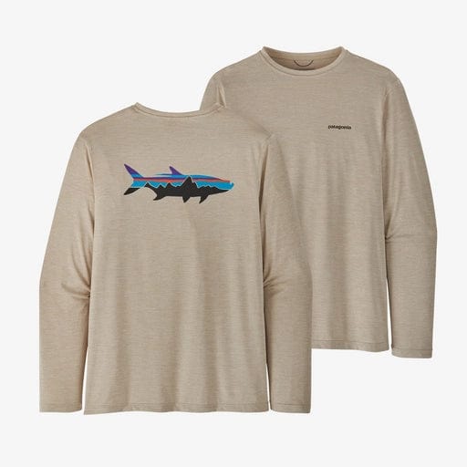 Load image into Gallery viewer, Fitz Roy Tarpon: Pumice X-Dye / SM Patagonia Long-Sleeved Capilene Cool Daily Fish Graphic Shirt - Men&#39;s PATAGONIA INC
