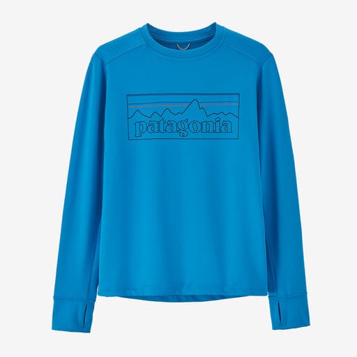 Load image into Gallery viewer, P-6 Outline: Vessel Blue / Youth SM Patagonia Longsleeve Capilene Silkweight T-Shirt - Kids&#39; Patagonia Inc

