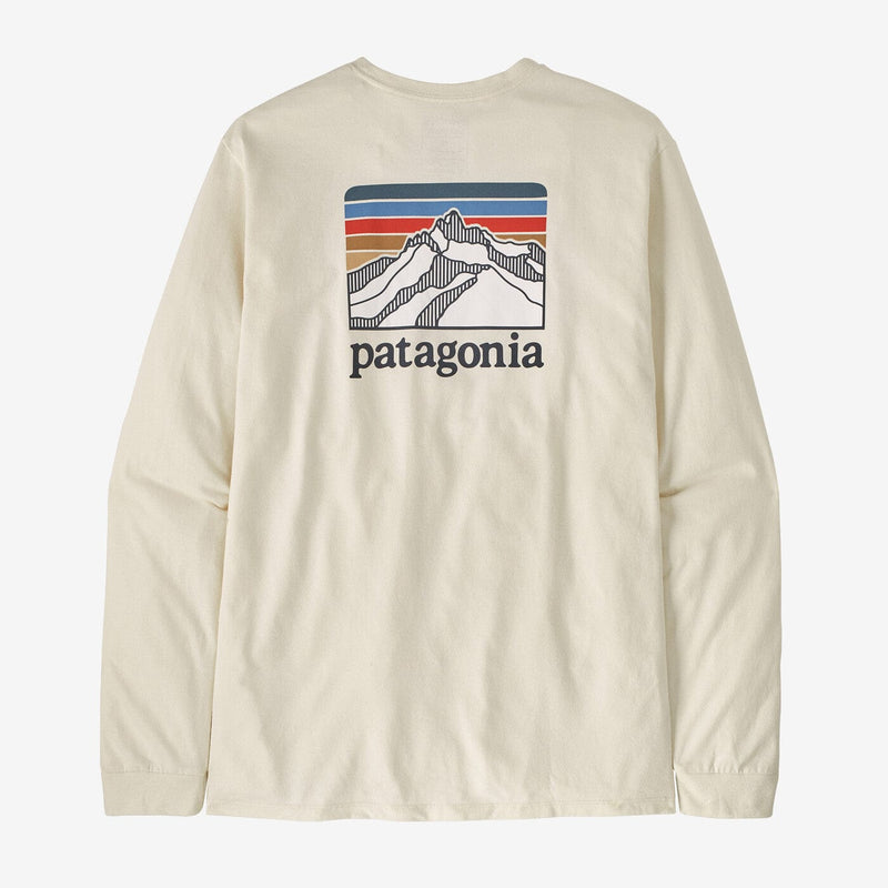 Load image into Gallery viewer, Birch White / SM Patagonia Longsleeve Line Logo Ridge Responsibili-Tee - Men&#39;s Patagonia Longsleeve Line Logo Ridge Responsibili-Tee - Men&#39;s Patagonia Inc
