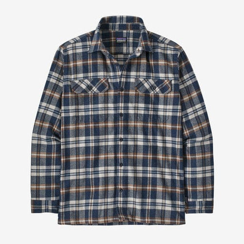 Fields: New Navy / MED Patagonia Longsleeve Organic Cotton Midweight Fjord Flannel Shirt - Men's Patagonia Inc