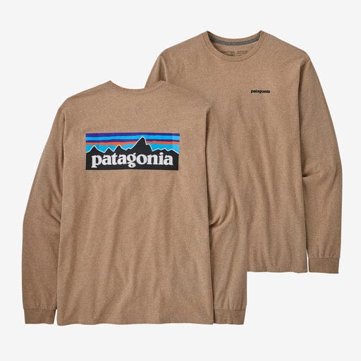 Load image into Gallery viewer, Grayling Brown / SM Patagonia Longsleeve P-6 Logo Responsibili-Tee - Men&#39;s Patagonia Inc
