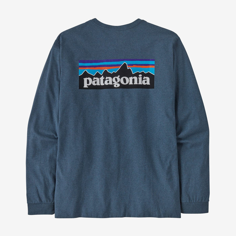 Load image into Gallery viewer, Utility Blue / SM Patagonia Longsleeve P-6 Logo Responsibili-Tee - Men&#39;s Patagonia Inc
