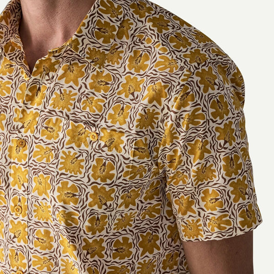 Patagonia Men's Go To Shirt in Future Flowers: Natural Patagonia Men's Go To Shirt in Future Flowers: Natural Patagonia