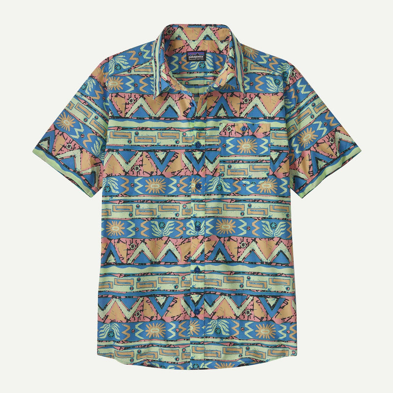 Load image into Gallery viewer, High Hopes Geo: Salamander Green / MED Patagonia Men&#39;s Go To Short Sleeve Shirt Patagonia Men&#39;s Go To Short Sleeve Shirt Patagonia Inc
