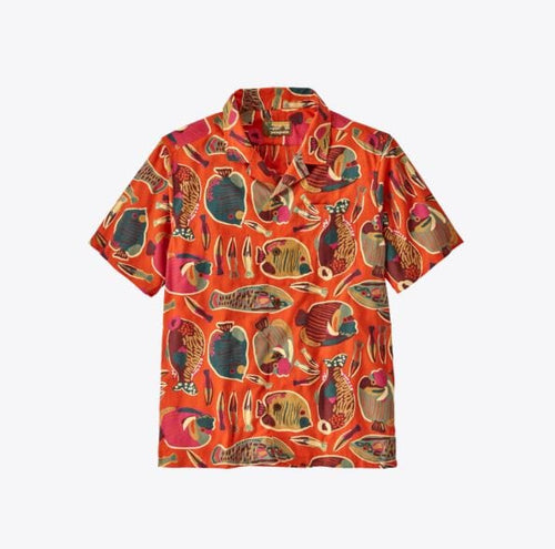 Wrasse: Pollinator Orange / SM Patagonia Men's Tidal Threads Camp Shirt in Wrasse: Pollinator Orange Patagonia Men's Tidal Threads Camp Shirt in Wrasse: Pollinator Orange Patagonia Inc