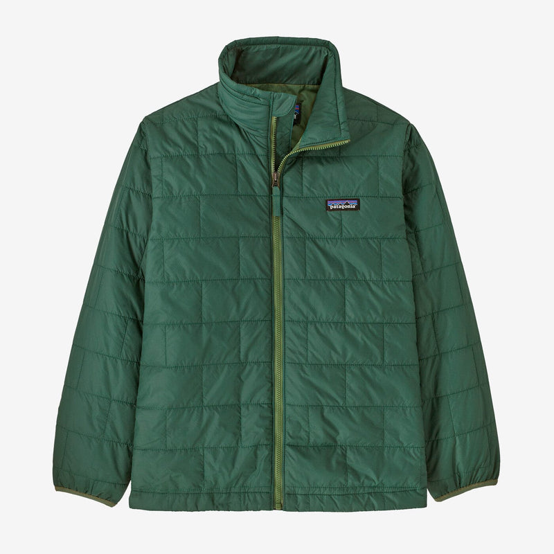 Load image into Gallery viewer, Conifer Green / SM Patagonia Nano Puff Brick Quilt Jacket - Kids&#39; Patagonia Nano Puff Brick Quilt Jacket - Kids&#39; Patagonia Inc
