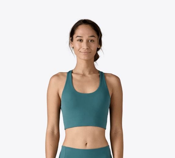 Load image into Gallery viewer, Patagonia Wommen Maipo Mid Impact Bra in Wetland Blue Patagonia Wommen Maipo Mid Impact Bra in Wetland Blue Patagonia Inc
