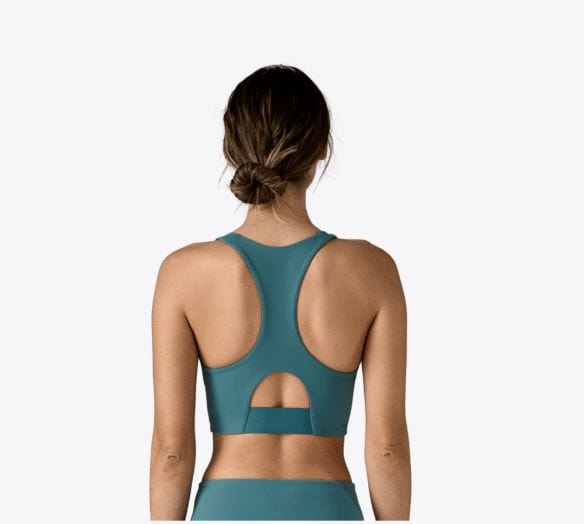 Load image into Gallery viewer, Patagonia Wommen Maipo Mid Impact Bra in Wetland Blue Patagonia Wommen Maipo Mid Impact Bra in Wetland Blue Patagonia Inc

