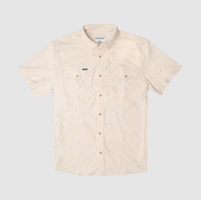 Load image into Gallery viewer, Tan Seagull Print / MED Poncho Men&#39;s The Chair Hauler Slim in Tan Seagull Print Poncho Men&#39;s The Chair Hauler Slim in Tan Seagull Print Poncho
