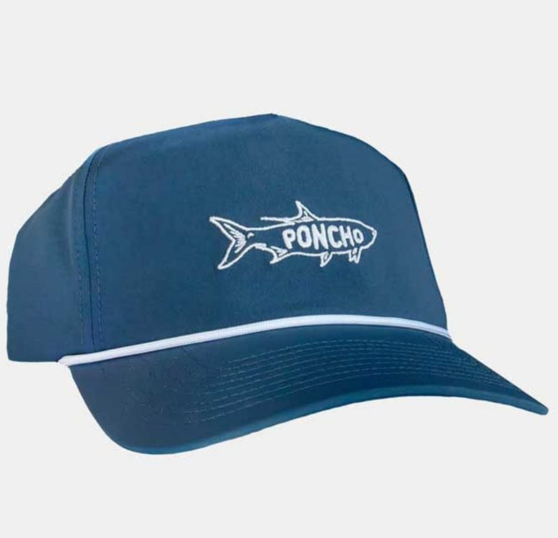 Load image into Gallery viewer, Poncho Navy Tarpon Rope Hat Poncho Navy Tarpon Rope Hat Poncho
