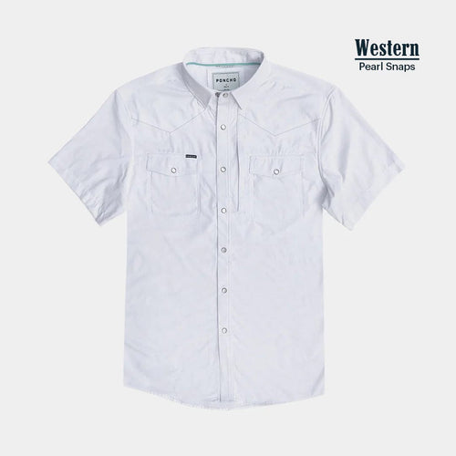 White / SM Poncho The Del Rio Western Shortsleeve Shirt - Men's Poncho The Del Rio Western Shortsleeve Shirt - Men's Poncho