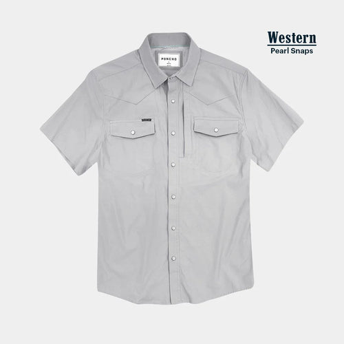 Grey / SM Poncho The Laredo Western Shortsleeve - Men's Poncho The Laredo Western Shortsleeve - Men's Poncho